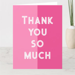 Arte pop moderno rosa Gracias tarjeta