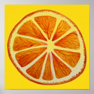 arte pop naranja cítrico fruta acuarela arte