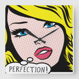 Arte pop "PERFECCIÓN" del reloj de pared acrílico.