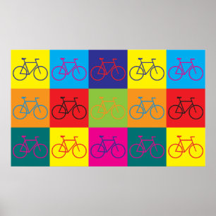 Arte pop que monta en bicicleta