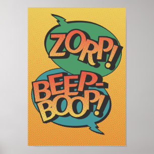 Arte pop retro alien vs robot