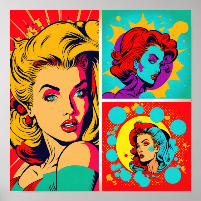 Arte pop retro colorido (Frente)