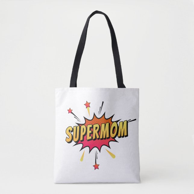 Arte pop retro supermamá| Bolsa Tote (Anverso)