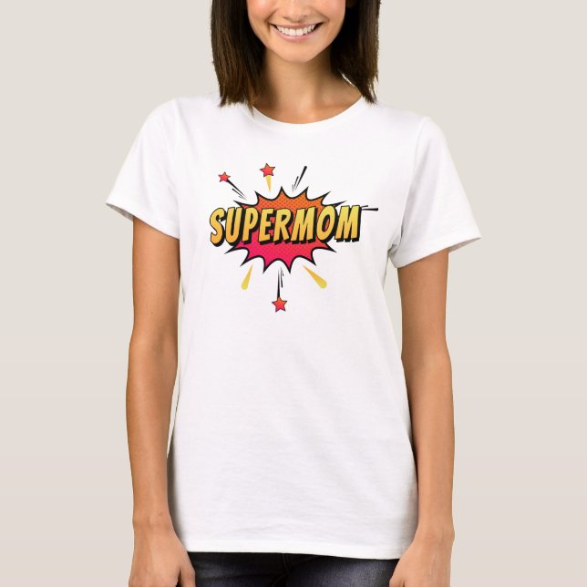 Arte pop retro supermamá| Camiseta (Anverso)