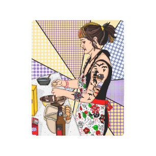Arte pop retro Tattooed Lady Baking