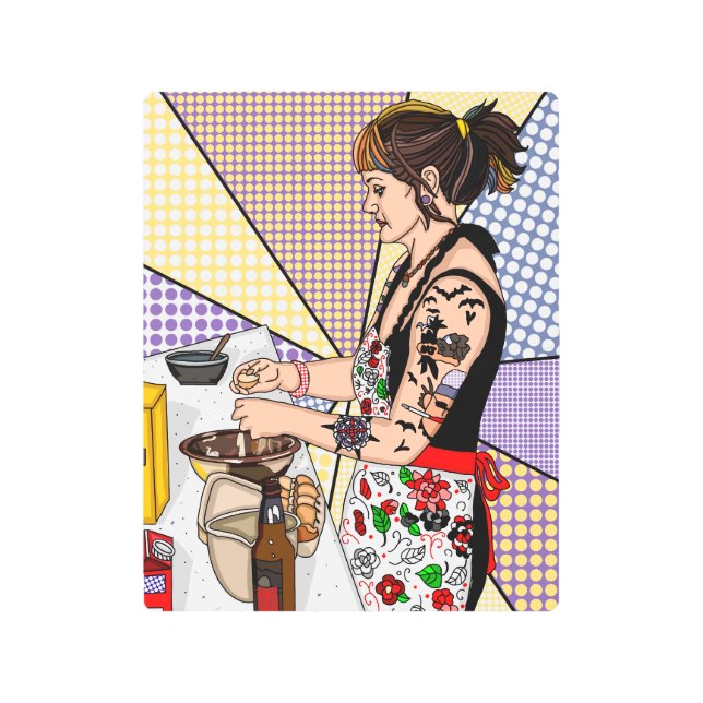 Arte pop retro Tattooed Lady Baking (Anverso)