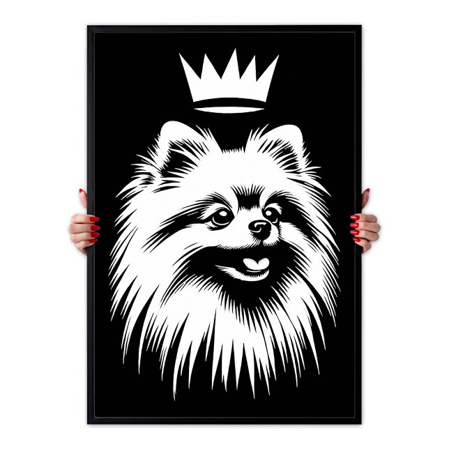 Arte Pop Royal Pomerania Con Corona (Pop Art Royal Pomeranian With A Crown Poster)