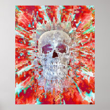 Arte Pop Skull Colorful Psychedelle Surreal