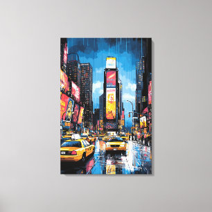 Arte Pop Times Square con taxis amarillos