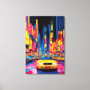 Arte Pop Times Square con taxis amarillos icónicos