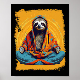 Arte Pop Vintage Animal de Zoológico Perezoso Yoga