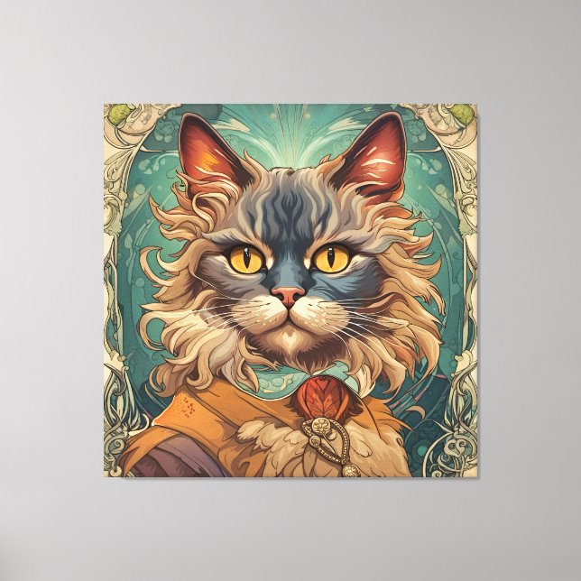 Arte pop vintage Louis Wain estilo retro (Anverso)