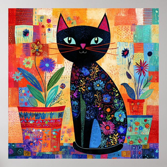 Arte popular de gato negro (Frente)