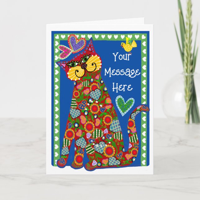 Arte popular de la tarjeta de San Valentín doblada (Anverso)