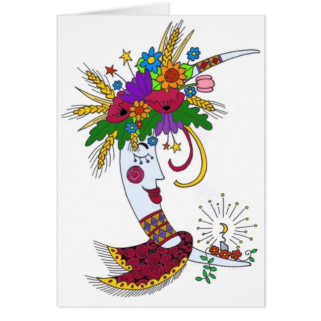 Arte popular de mamá ukrainian de la luna (Frente)