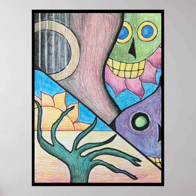 Arte popular del desierto del suroeste Skull (Frente)