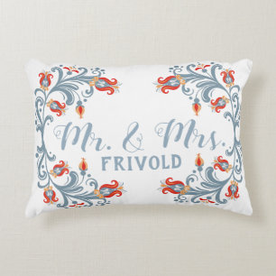 Arte Popular Escandinavo Señor y Señora Almohada A