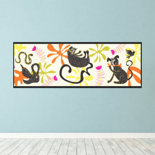 Arte popular: gato abstracto primitivo de perro ci