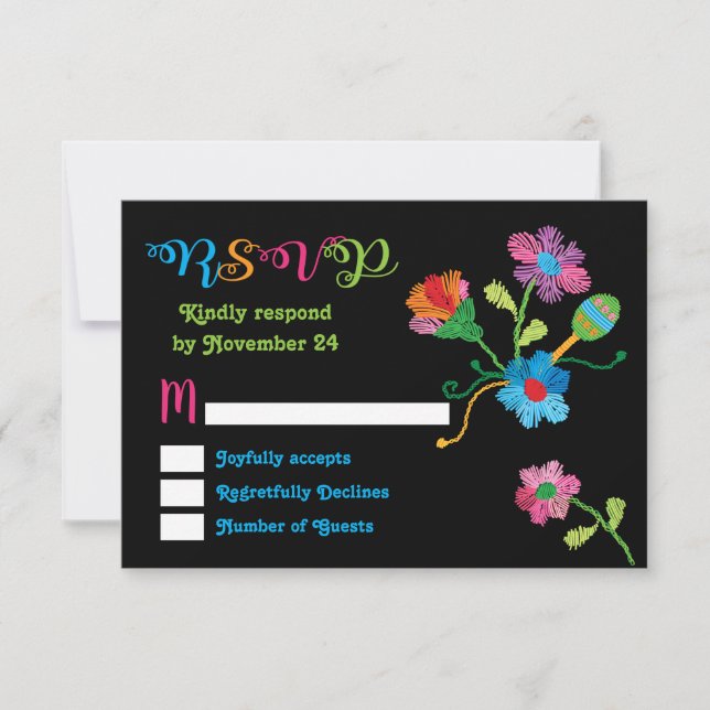 Arte popular mexicano Fiesta Embroidery RSVP (Anverso)