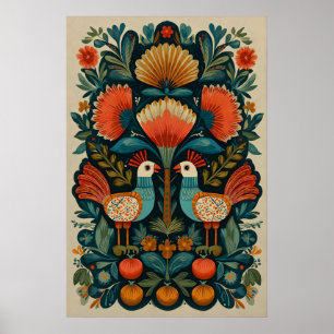 Arte Popular Mexicano Pájaros Giclée Impresión Árb