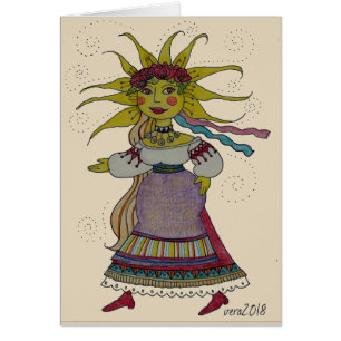Arte popular ucraniano de la mujer de Sun