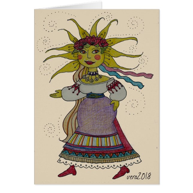 Arte popular ucraniano de la mujer de Sun (Frente)