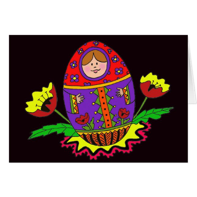 Arte popular ucraniano de Matryoshka Pysanka (Anverso (Horizontal))