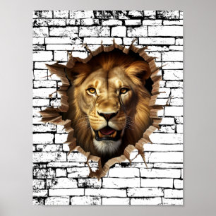 Arte por ruptura de pared de leones en 3D - Safari
