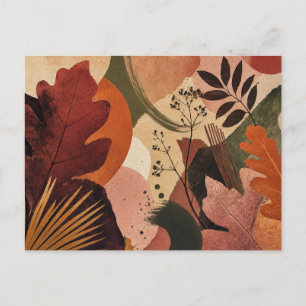 Arte postal botánico abstracto de otoño moderno