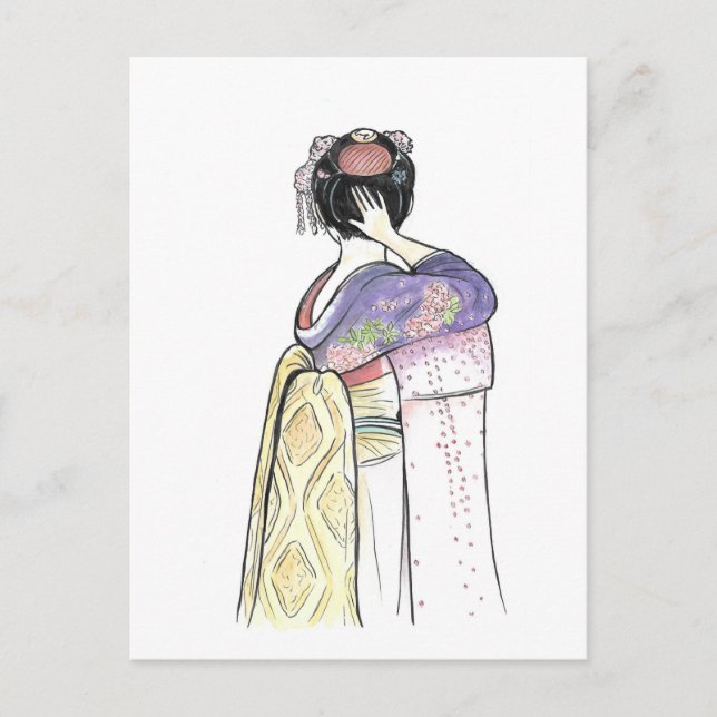 Arte postal japonés Geisha (Anverso)