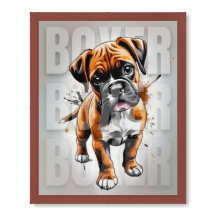 Arte poster : Boxeador Cachorro Amable