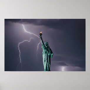 Arte poster con diseño original de la Estatua Libe