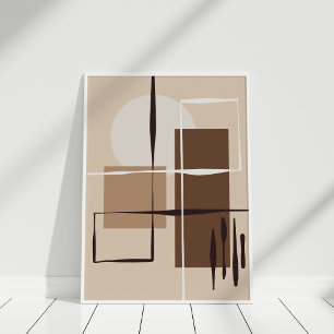 Arte poster de formas abstractas geométricas neutr