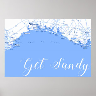 Arte Poster de la Costa del Golfo de Texas