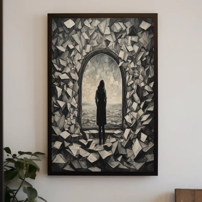 Arte Poster de Papeles Flotantes Monocromos Surrea (Subido por el creador)