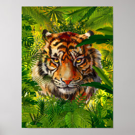 Arte Poster de tigres de la jungla realista - Tigr