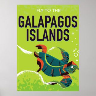 Arte poster de viajes vintage de las Islas Galápag