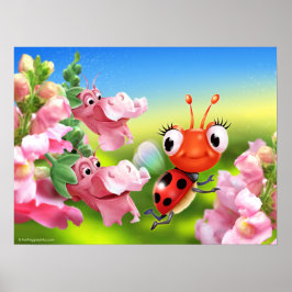 Arte poster lindo Ladybug y Snap Dragons