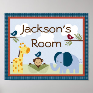 Arte Poster personalizado de "Jungle 123 Animals"