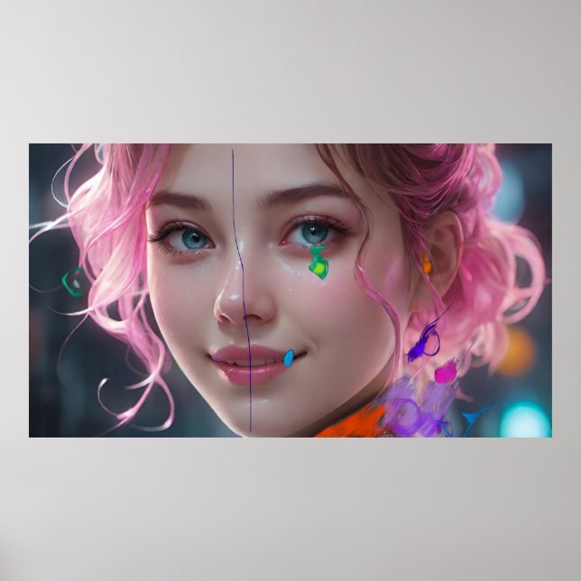 Arte Potpourri  Retrato de niña abstracto (Frente)