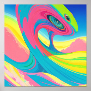 Arte Psicodélico Rosa Verde