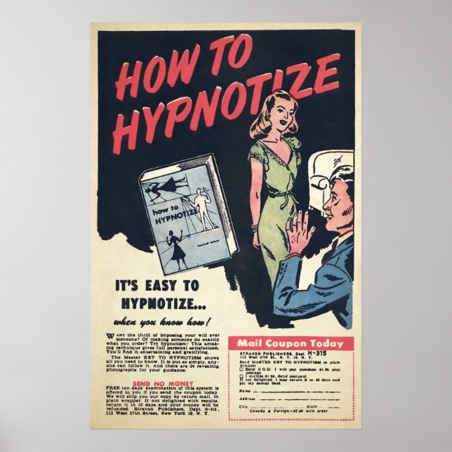 Arte publicitario de hipnotizante vintage (Frente)