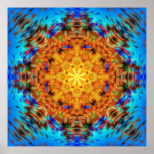 Arte radiante vibrante Kaleidoscópico Sunburst