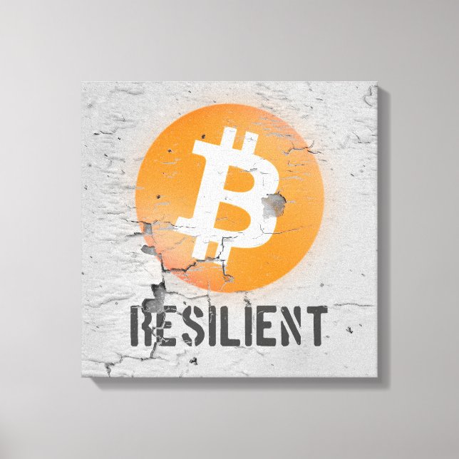 Arte resistente a bitcoin (en pared rota HD) (Anverso)