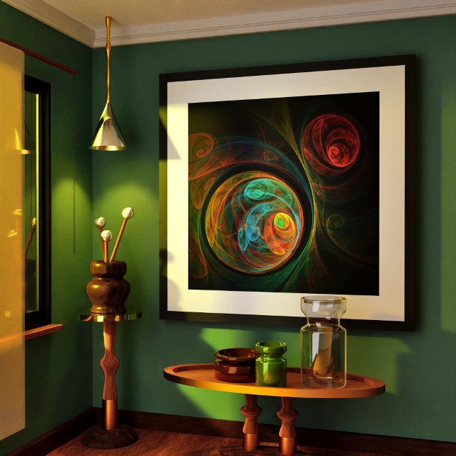 Arte resumido azul de renacimiento (Rebirth Blue Abstract Art Poster)