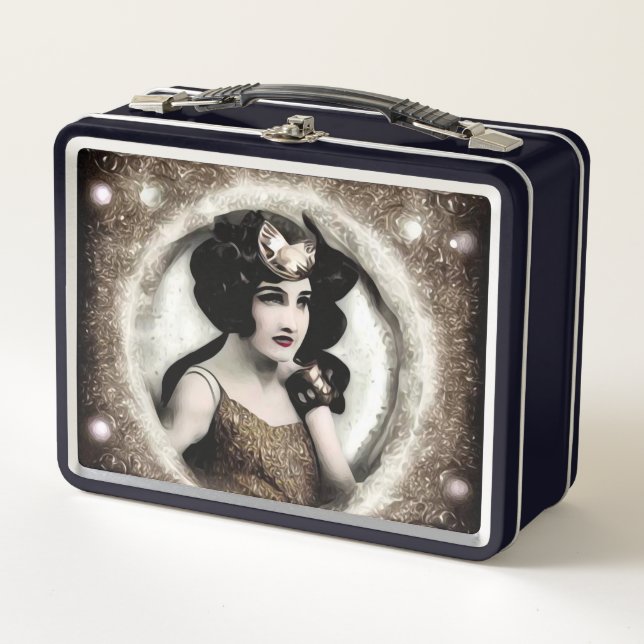 Arte Retro Art Déco Dama Pintada (Anverso)
