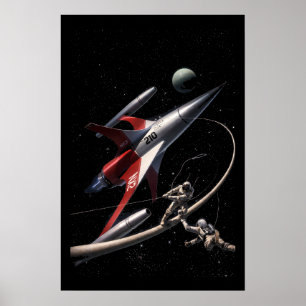 Arte Retro de Astronautas del Espacio de Ciencia F