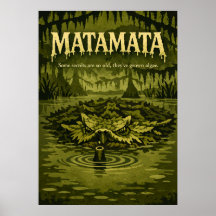 Arte Retro de Criatura del Pantano de Matamata