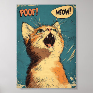 Arte retro de gato gatito naranja Pop Art