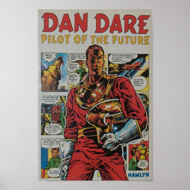 Arte retro de historietas Dan Dare (Frente)